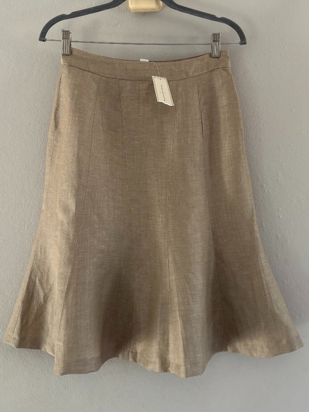 Forth & Towne Linen A-Line Skirt | Beige | NWT | Classic Flowy